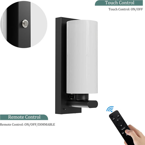 Dimmable, 3000K 1 Bulb) Battery Operated Wall Sconces Modern LED Wireless Wall Light with Remote, Touch Control, Timer