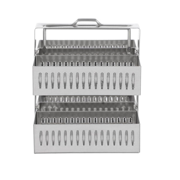 Microscope Slides Rack 30 Positions, Stainless Steel Slide Holder for Research Staining Specimen Storage Stand