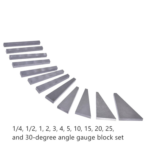 12 Pcs Precision Angle Block Set - Machinist Tool Angle Gauge Block for 1/4°-30° Calibration and Inspection