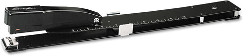 Swingline Long Reach Stapler, 20 Sheet Capacity, 12" Reach, Metal, Black