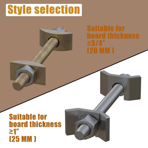Countertop Joint Connectors,Counter Top Fasteners Bolt,Butcher Block Fasteners Draw Bolts,Miter Bolts Connector Hardware for Bed Frame|Furniture|Table (Type Silver 10 PCS)