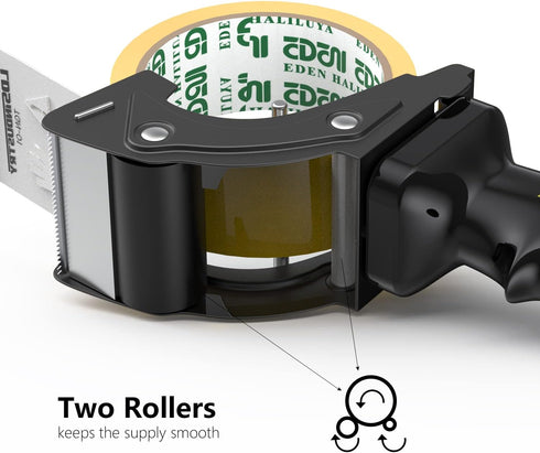 Rapid-Replace Packing Tape Dispenser Gun, Lightweight Ergonomic Heavy Duty Tape Cutter for Carton and Box Sealing