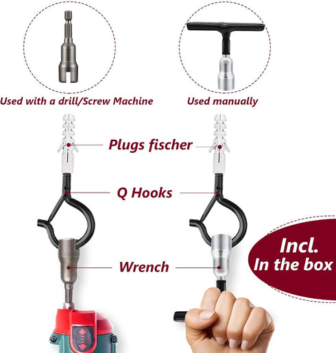 55 Pack, String Lights Screw Hooks for Hanging, Ceiling Hooks for Hanging Solar,Outdoor String Lights, Plant Hangers