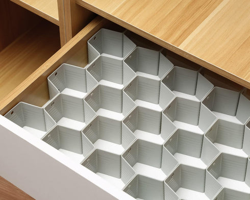 Honeycomb Drawer Organizer and Divider - 32 Pieces for Underwear, Socks, Ties, Office Supplies, and Sundry Sorting
