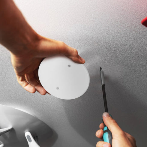 4 Pack 4.33" VILLCASE Round Ceiling Cover Plate, White Plastic Blank Electrical Box Cover with Screws, Flat Ceiling