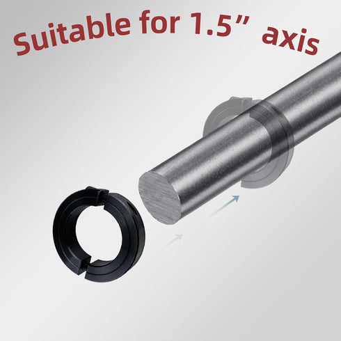 1-1/2" 2-3/8" Set (2Pcs) Bore OD Double Opening Clamp-On Screw Collar with Black Oxide Coating for Construction