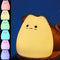 Cat Night Lamp, 7 Colors, Silicone Squishy Cat Night, Battery Operated Night