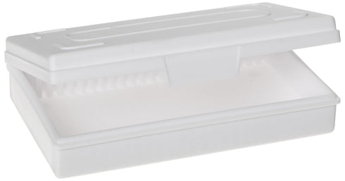 Heathrow Scientific HD15990C White Polypropylene 25 Place Economy Microscope Slide Box, 141mm Length x 92mm Width x 36mm Height