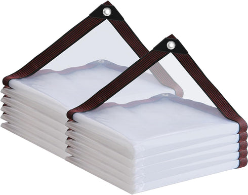Clear Tarp Waterproof 6x10-Heavy Duty Plastic Tarps,Vinyl Transparent Tarpaulin with Grommets,Outdoor Small&Large