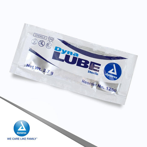 1 144 Packets, 2.7g Dynarex DynaLube Lubricating Jelly, Water Soluble and Sterile Lubricant Jelly, Used for Body
