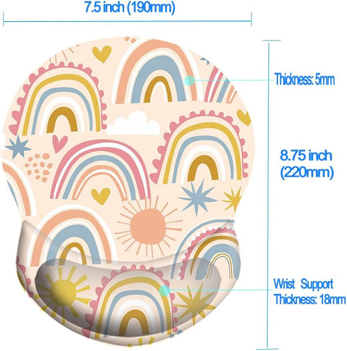 Non Slip Rubber Base Wrist Support Mouse Pad 8.75in X 7.5in Small Desktop Notebook Mouse Mat for Home Office (Adorable