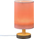 Bulb) Salmon Bedside Table Lamp for Bedroom Nightstand with USB Port Nightstand Lamp with Round Flaxen Fabric Shade