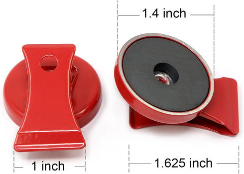 CMS Magnetics Super Strong Colorful Ceramic Magnets, 4-Pack Clips Red for Whiteboards
