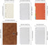 FYY Leather A6 Binder - 6 Ring Binder Notebook, Refillable Notebook A6 Planner Binder with Binder Pockets, A6 Dividers,
