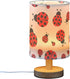 Qilmy Ladybug Bedside Table Lamp with LED Light Included, Button Switch Control for Bedroom Nightstand Lamp with USB
