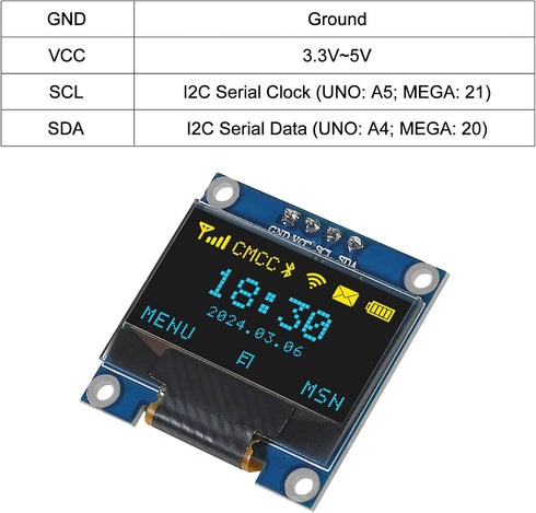 AITRIP 5PCS 0.96 Inch OLED Display Screen Module Compact Self-Luminous Mini Screens for Arduino Projects(Blue