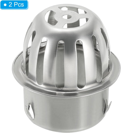 PATIKIL Dome Gutter Guard Filter - 2 Pack 304 Stainless Steel Strainer, Anti-Blocking Tool for Leaves and Debris, Fits
