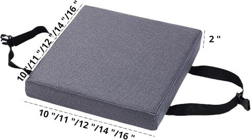 FANGMING 10/11/12/14/16 Inch 11"x11") Square Chair Cushion with Ties Non Slip Memory Foam Bar Stool Cushion Thick Seat