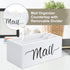 Desk Mail Organizer, Wood Countertop Storage Box with 3 Slots, Envelop Holder for Home Office (White-3 Slot)