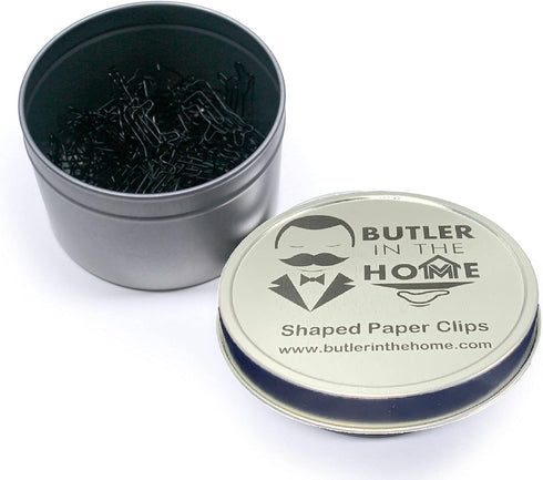 Horse Shaped Paper Clips, 100 Count Black, Great for Collectors or Office Gift, Comes in Round Tin with Lid