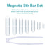 stonylab Magnetic Stir Bar Set, 8-Piece PTFE-Coated Set with Tweezer for Laboratory Use