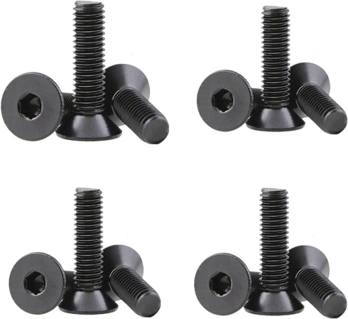 PZRT 12PCS DIN7991 Black Zinc Plated 304 Stainless Steel Countersunk Hexagon Socket Screws