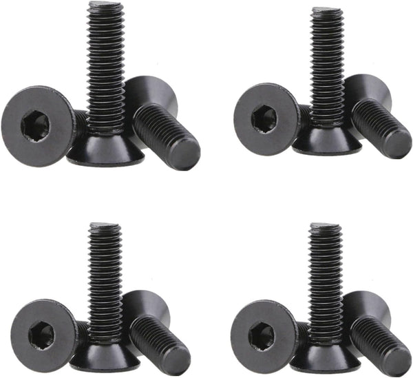 PZRT 12PCS DIN7991 Black Zinc Plated 304 Stainless Steel Countersunk Hexagon Socket Screws