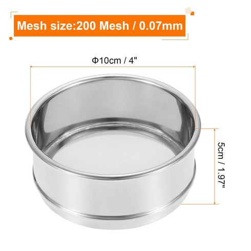 PATIKIL 200 Mesh Lab Sieve 4" Diameter Test Sieve 304 Stainless Steel Wire Cloth for Industrial Laboratory