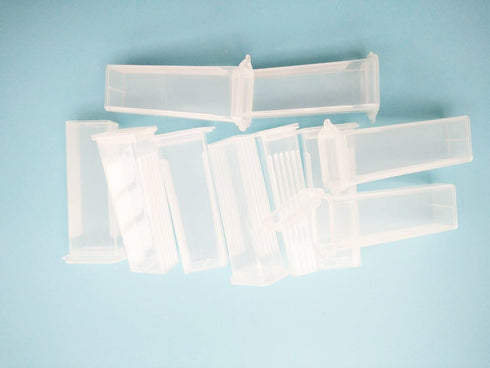 50 PCS Plastic Rectangle Microscope Glass Holder Slide Box for 5 Slides