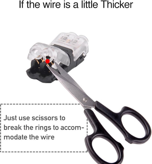 Brightfour Low Voltage Wire Connectors, 12 Pack Quick Solderless Wire Splice Connector, 2 Way Automotive, Fits 20-24 AWG