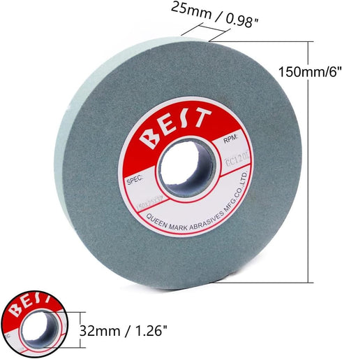 Utoolmart Bench Grinding Wheels 6 inch Green Silicon Carbide 120 Grit Grinding Wheel for Surface Grinding Sharpening Carbide Tools 1pcs by Utoolmart