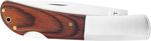Pocket Knife, EDC Folding Knife with 3in Stainless Steel Blade and Wood Handle