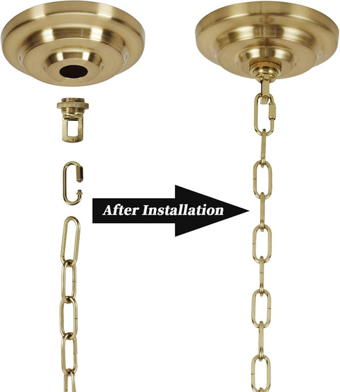5.3 Inches 5.9 Heavy Duty Light Fixture Canopy Kit Diameter & Feet Chain Ceiling Mounting Hardware for Pendant Light