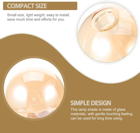 4.72 Inch G9 Bulbs POPETPOP Amber Glass Ball Lampshade Replacement Globe Lamp Shade Cover Decorative Light Shade