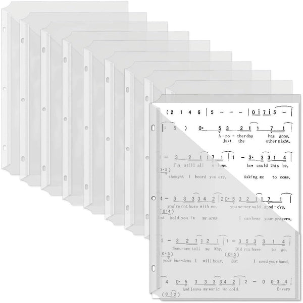 OEBSR 30Pack 3 Hole Punch Clear Plastic Document Folders - Organized Poly Translucent File Jacket for US Letter/A4 Size