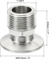 1.5 Inch 1" 304 50.5mm PATIKIL TC Tri Clamps Adaptor, Tri-Clover Fittings to NPT Male Sanitary Thread Adaptor Hexagonal