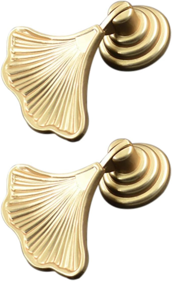 Operitacx Fan-Shaped Single Hole Cabinet Knobs 2pcs Set, Closet Door Pulls Drawer