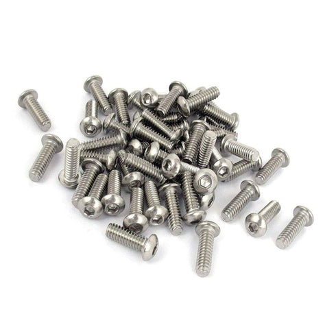 LC LICTOP 50pcs Button Head Socket Cap Screws, 1/4-20 3/4" Allen Hex 304 Stainless Steel Bolts