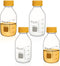 ULAB Round Media Storage Bottle, 500ml (16.9oz) 3.3 Borosilicate Glass with GL45 Screw Cap, Pack of 4
