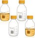 ULAB Round Media Storage Bottle, 500ml (16.9oz) 3.3 Borosilicate Glass with GL45 Screw Cap, Pack of 4