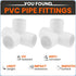 SDTC Tech 1/2" 4 Way PVC Fitting - Furniture Grade Pipe Elbow Connector for DIY PVC Shelf, White, 8 Pack
