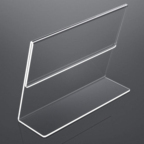 NIUBEE Acrylic Sign Holder 8.5x11 Inches 3 Pack Landscape Slant Back Clear Paper Frames for Office Display