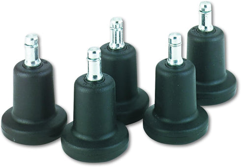 High Profile Bell Glides, 7/16" Dia. x 7/8" Long Stem, Matte Black Finish, 5/Set, 110 lbs./Glide