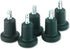 High Profile Bell Glides, 7/16" Dia. x 7/8" Long Stem, Matte Black Finish, 5/Set, 110 lbs./Glide
