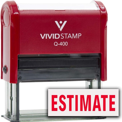 Estimate Self Inking Rubber Stamp with Red Ink - X-Large Size