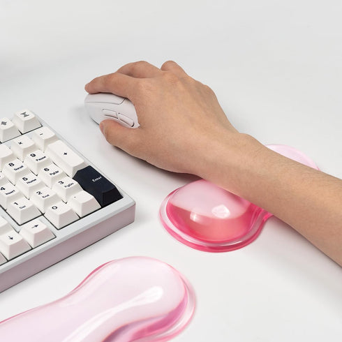 Set 60%/68%/75%, Ergonomic Silicone Gel Keyboard and Mouse Wrist Rest Clear Wrist Rest for Keyboard Comfort & Support