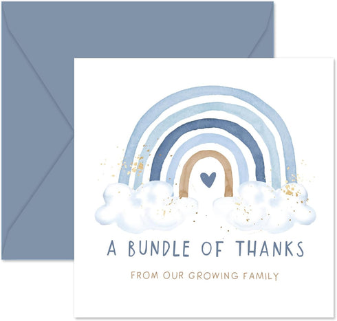 Whaline 50 Pack Blue Rainbow Thank You Cards Boxed 5 x 5