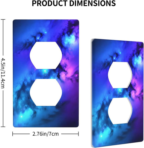 Galaxy Single Duplex Outlet Light Switch Plate Cover for Home, Bedroom, Kitchen - Decorative 4.5 * 2.76 Inches