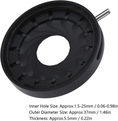LHaefydore 1.5-25mm, 14 37mm Adjustable Iris Aperture Diaphragm Precision Aluminum Alloy Optical Diaphragm for Camera