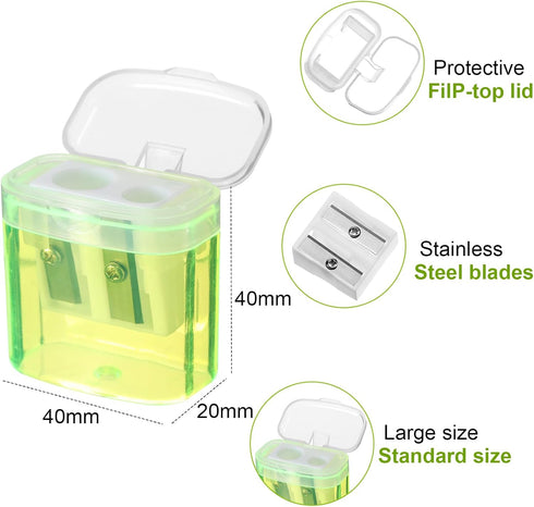 Maitys 100 Pcs Colorful Pencil Top Erasers and Sharpener with Random Colors for School Office